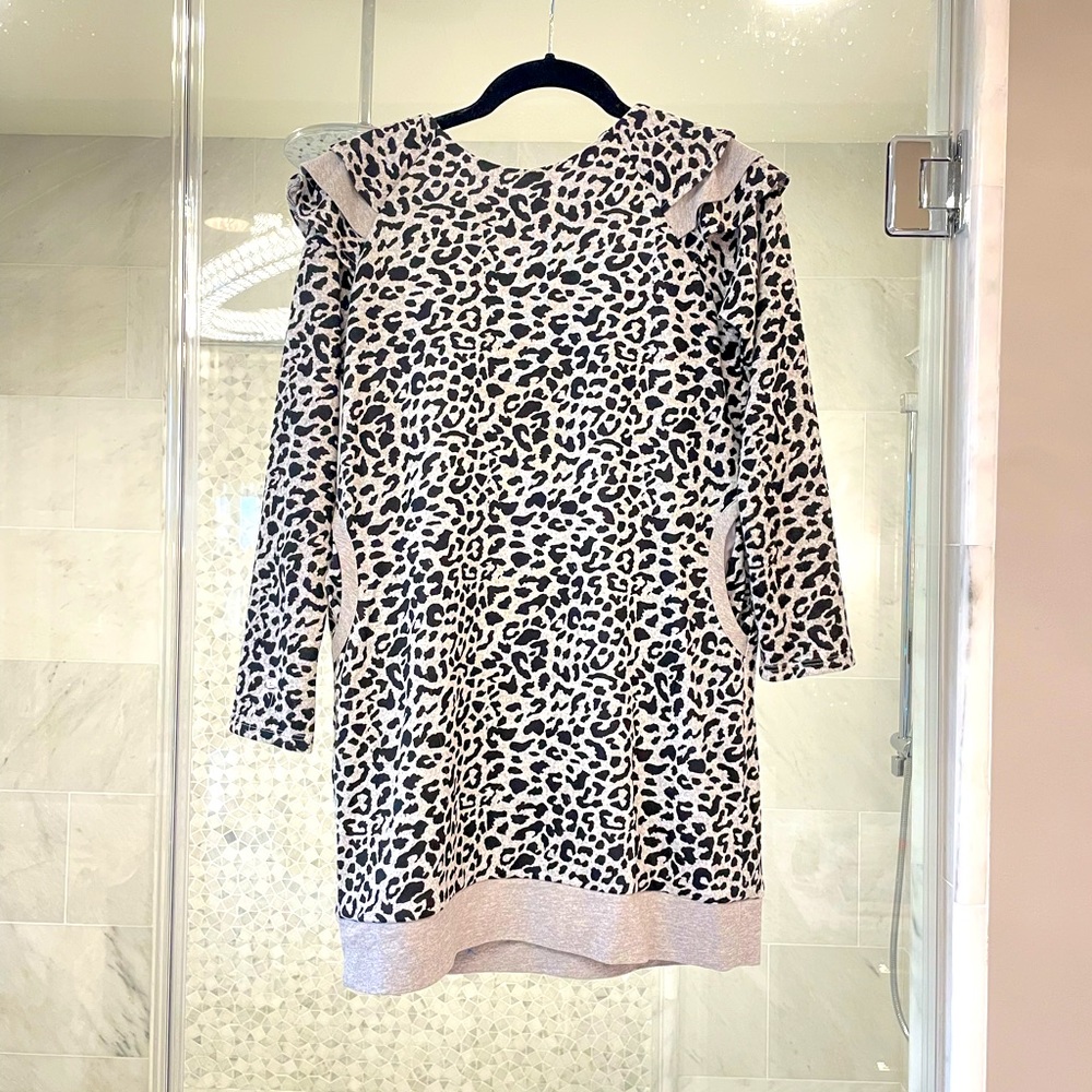 Big Girls Size 12 Leopard Cheetah print dress with pockets - Von Maur Black Grey